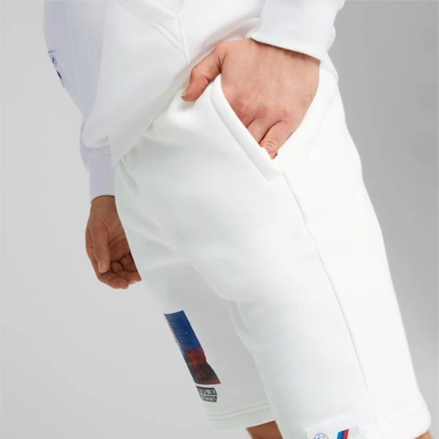 Sports * | Bmw M Motorsport Men'S Graphic Shorts Puma White