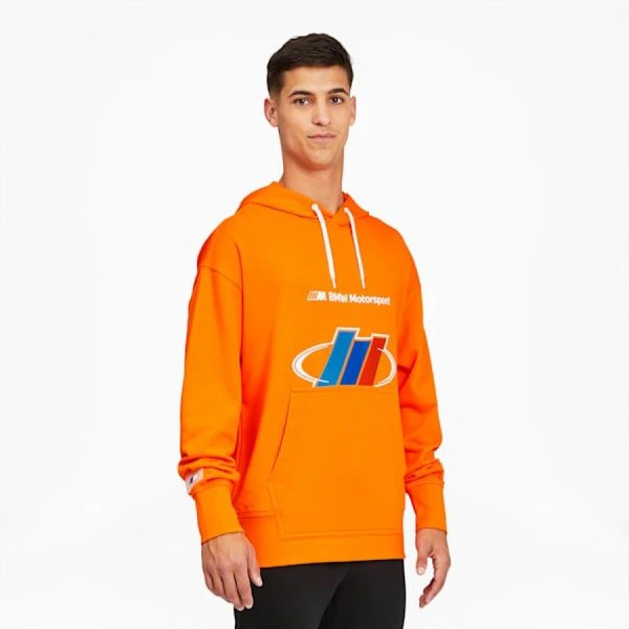 Sports * | Puma Bmw M Motorsport Street Men'S Hoodie Vibrant Orange