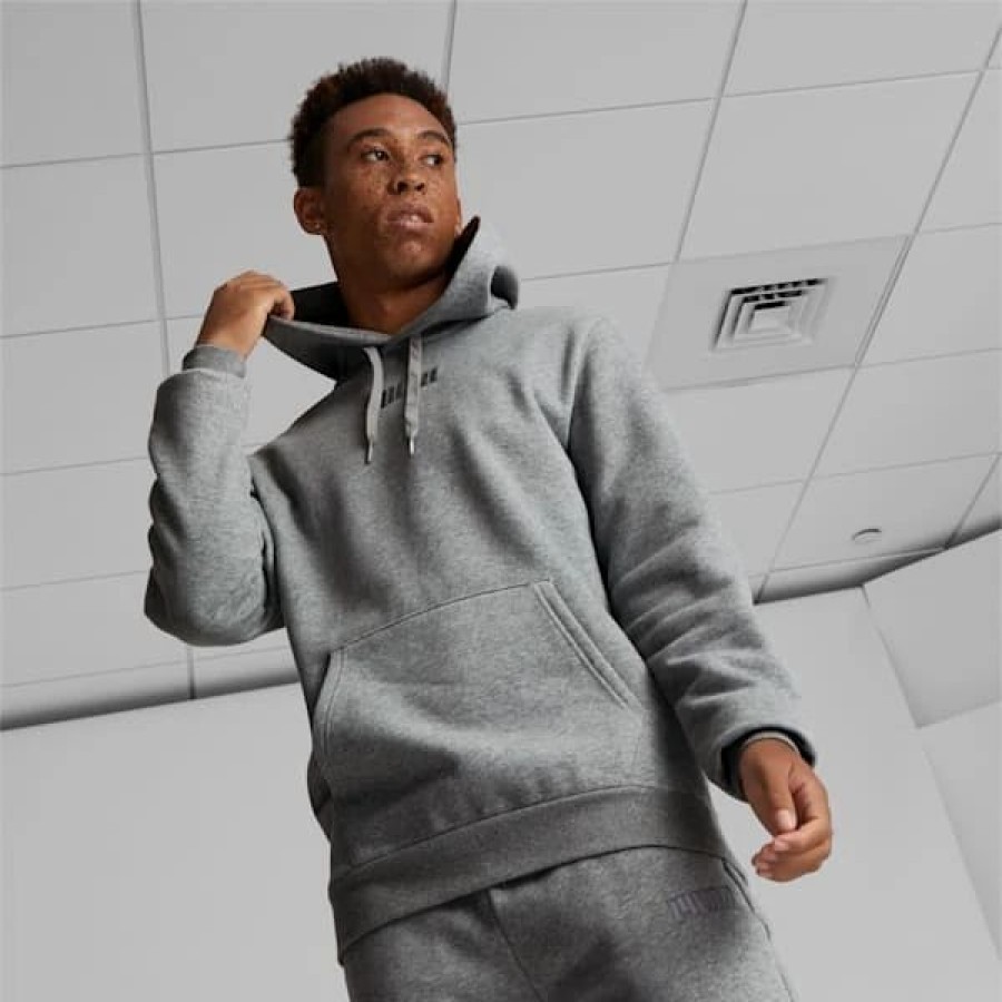 Clothing * | Puma Modern Basics Men'S Hoodie Medium Gray Heather