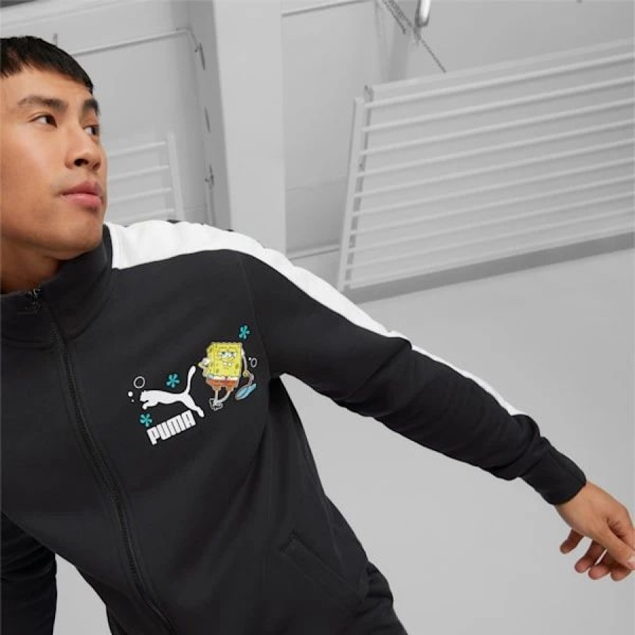 Clothing * | Puma X Spongebob T7 Men'S Track Jacket Puma Black