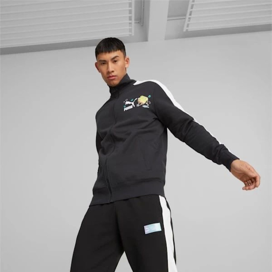 Clothing * | Puma X Spongebob T7 Men'S Track Jacket Puma Black