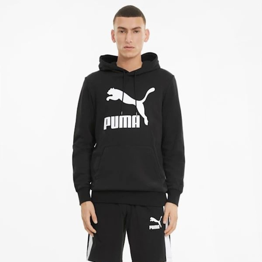 Clothing * | Classics French Terry Logo Men'S Hoodie Puma Black