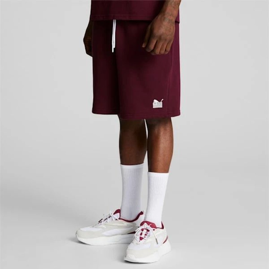 Clothing * | Puma X Tmc Everyday Hussle Sweatshorts Burgundy