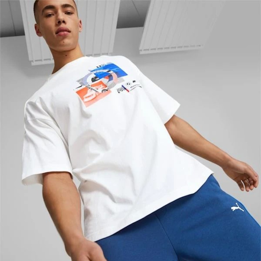 Sports * | Bmw M Motorsport Men'S Statement Car Graphic Tee Puma White