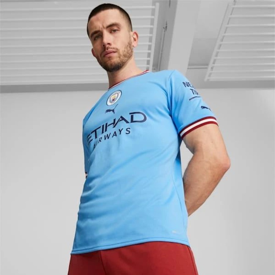 Sports * | Puma Manchester City F.C. Home '22/'23 Men'S Replica Jersey Team Light Blue-Intense Red