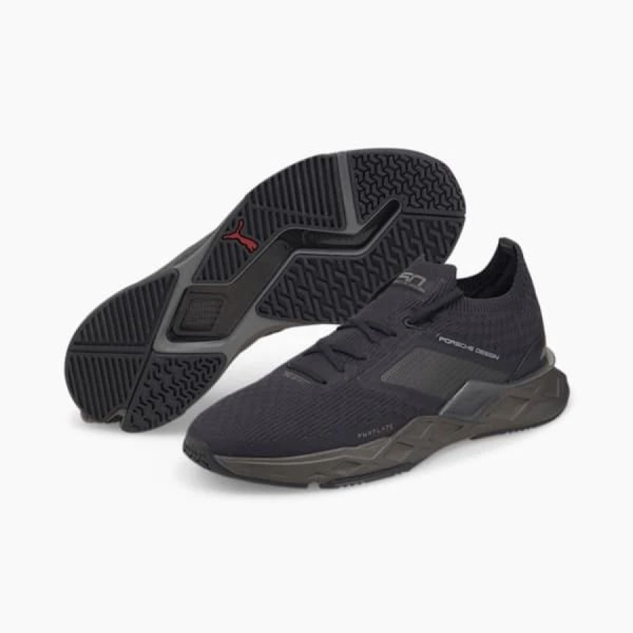 Shoes * | Puma Porsche Design Pwrplate Men'S Motorsport Shoes Jet Black-Platinum Gray