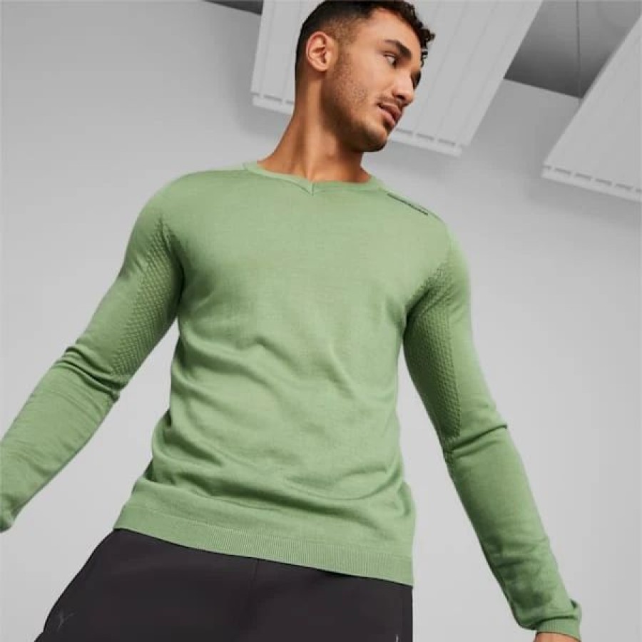 Sports * | Puma Porsche Design Evoknit Men'S V-Neck Sweatshirt Dusty Green