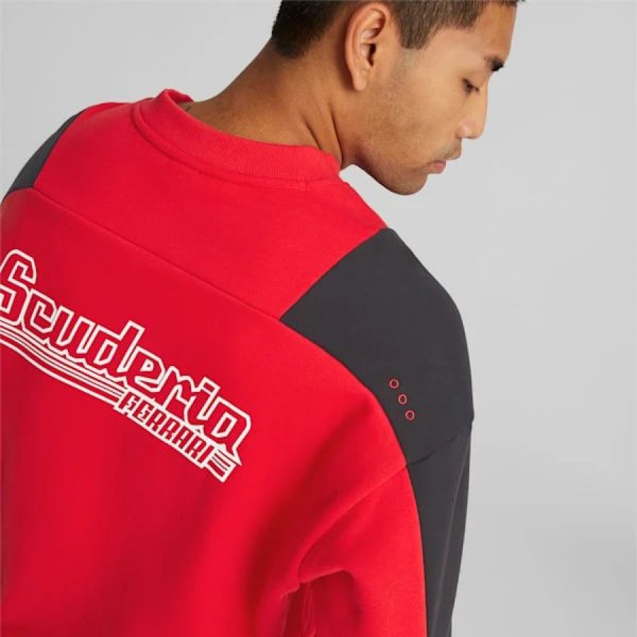 Sports * | Puma Scuderia Ferrari Men'S Statement Crewneck Sweatshirt Rosso Corsa