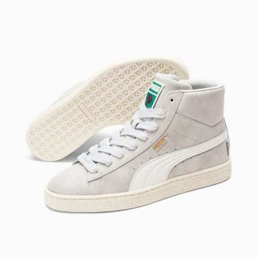 Shoes * | Puma Nyc Suede Mid Park Flagship Men'S Sneaker Harbor Mist-Pristine-Warm White