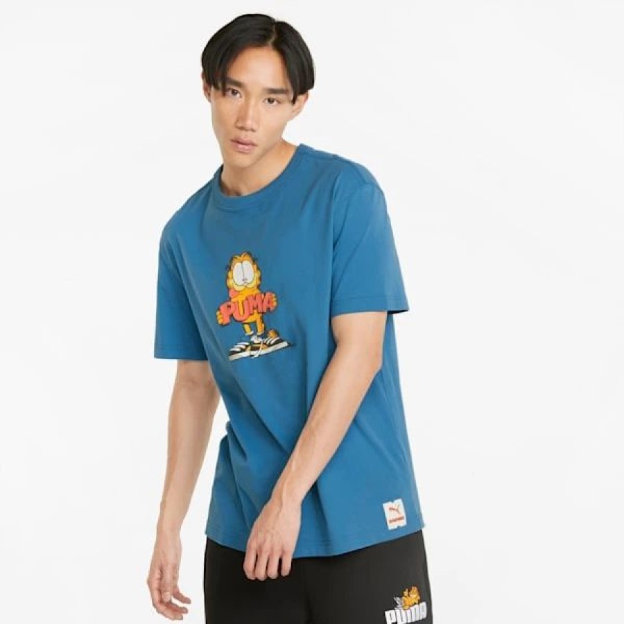 Clothing * | Puma X Garfield Graphic Men'S Tee Vallarta Blue : Sold Out