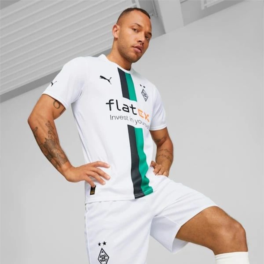 Clothing * | Borussia Monchengladbach Home '22/'23 Men'S Replica Jersey Puma White-Puma Black-Power Green