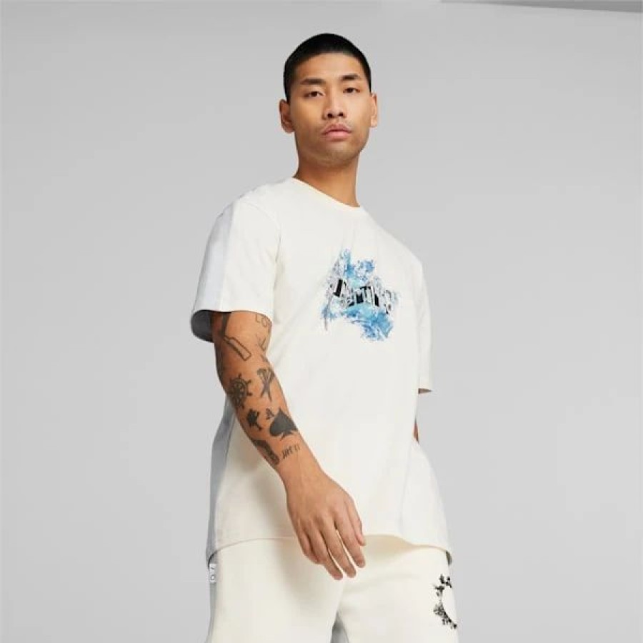 Clothing * | Puma X Final Fantasy Xiv Men'S Tee Whisper White-Platinum Gray : Sold Out