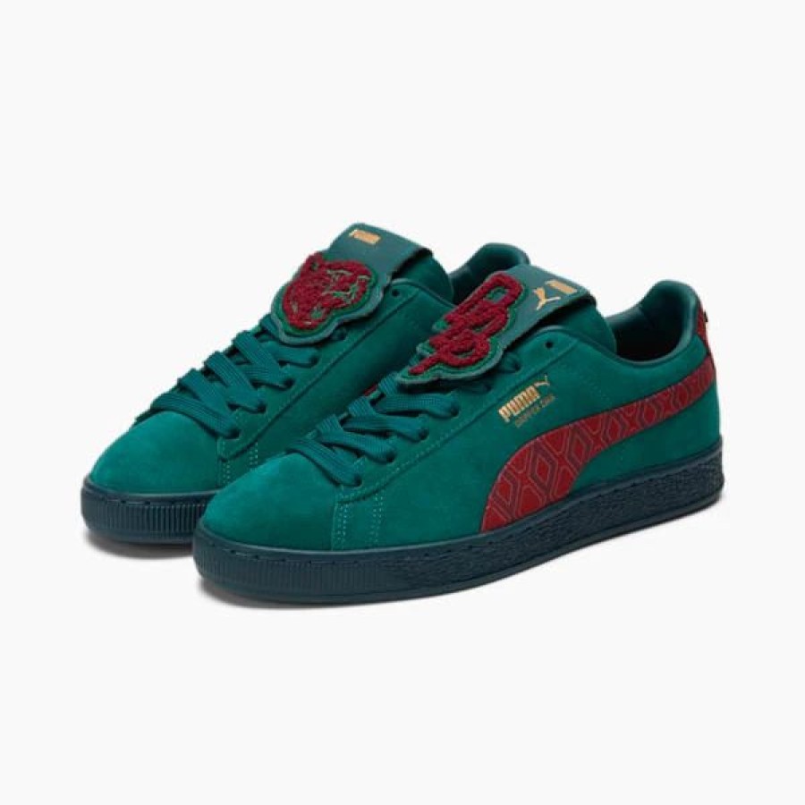 Shoes * | Puma X Dapper Dan Suede Men'S Sneakers Varsity Green-Intense Red