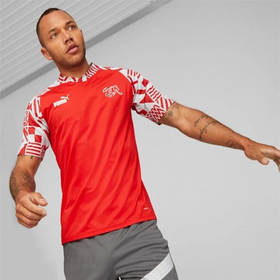 Sports * | Switzerland Soccer Men'S Prematch Jersey Puma Red-Smoked Pearl