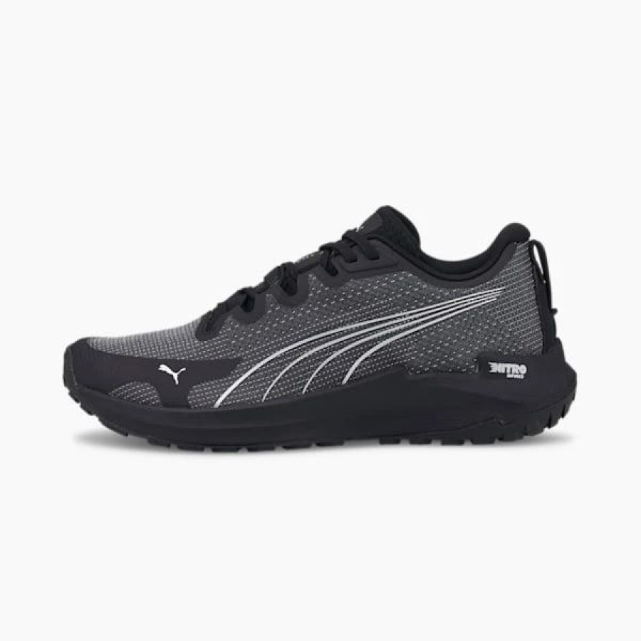 Shoes * | Fast-Trac Nitro Men'S Running Shoes Puma Black-Metallic Silver