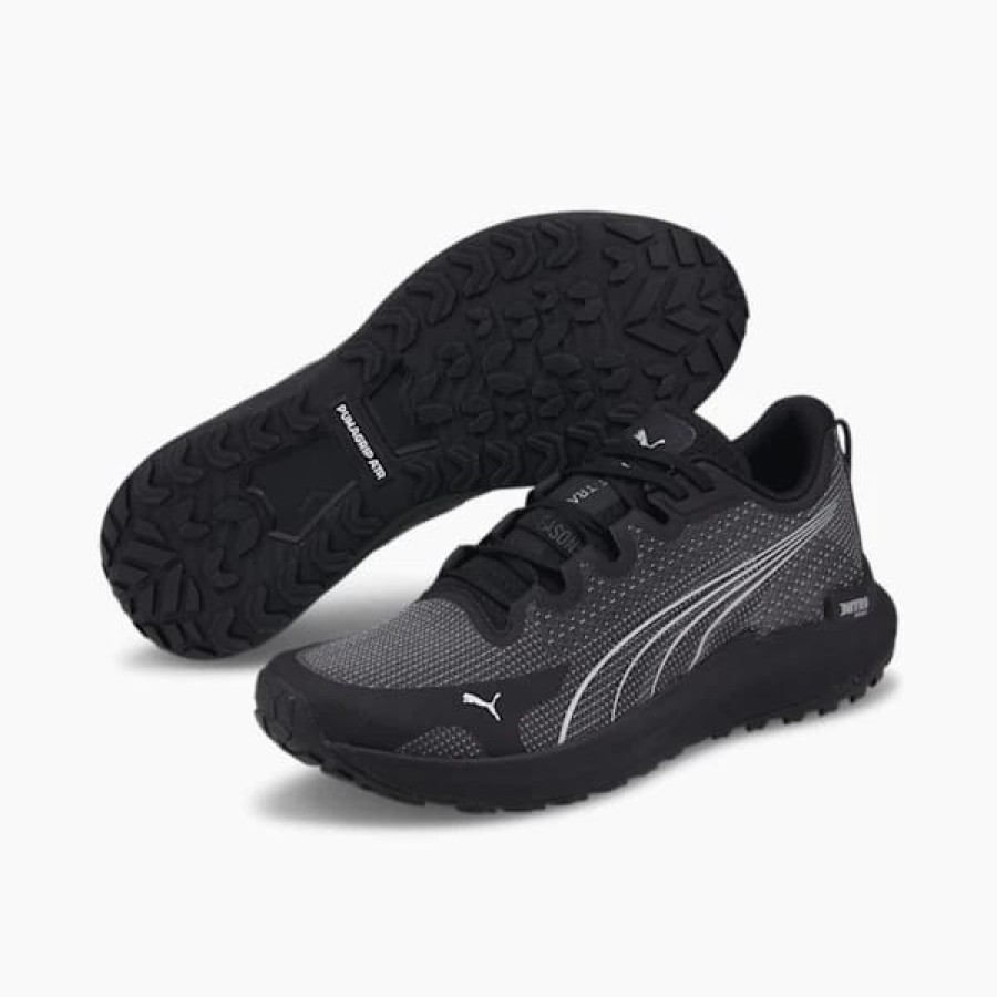 Shoes * | Fast-Trac Nitro Men'S Running Shoes Puma Black-Metallic Silver