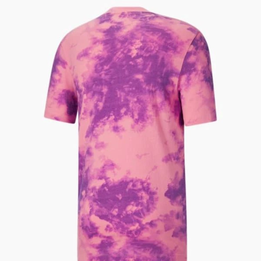 Clothing * | Puma Tie Dye Nostalgia Men'S Tee Fiery Pink