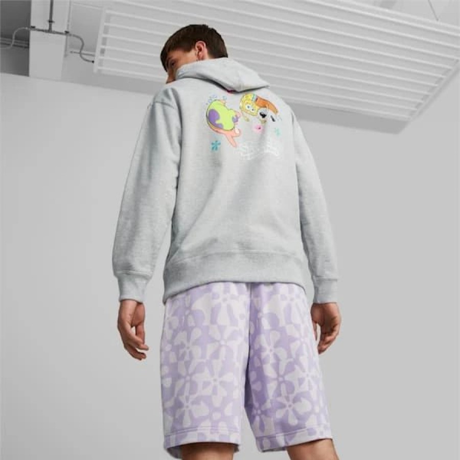 Clothing * | Puma X Spongebob Men'S Hoodie Light Gray Heather