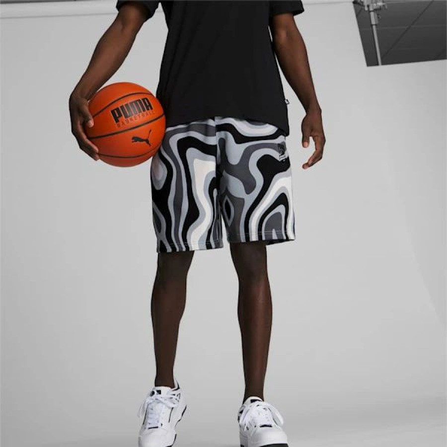 Clothing * | Puma Booster Ralph Print Men'S Basketball Shorts Harbor Mist