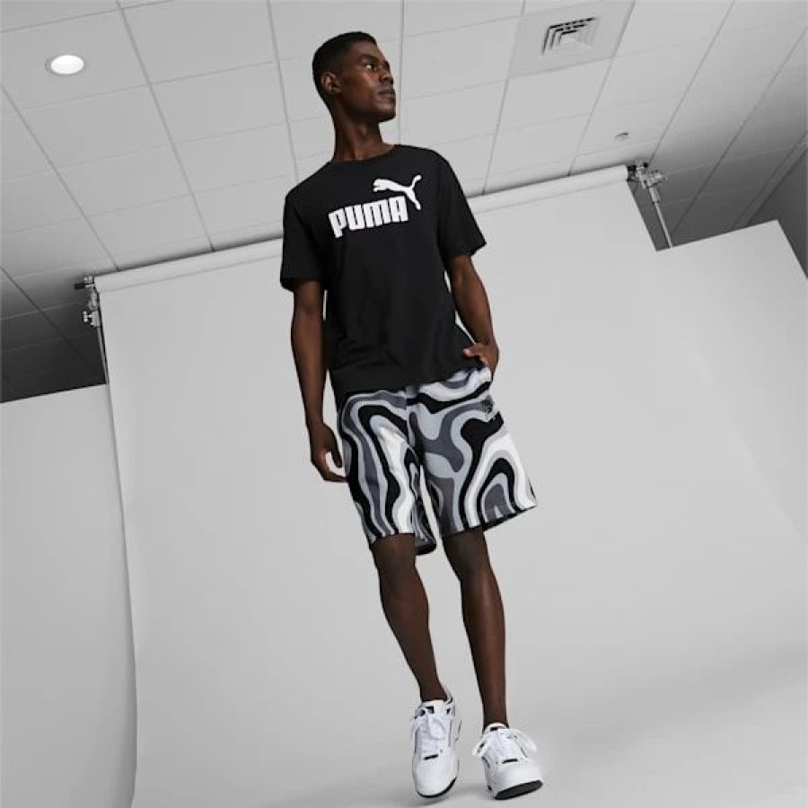 Clothing * | Puma Booster Ralph Print Men'S Basketball Shorts Harbor Mist