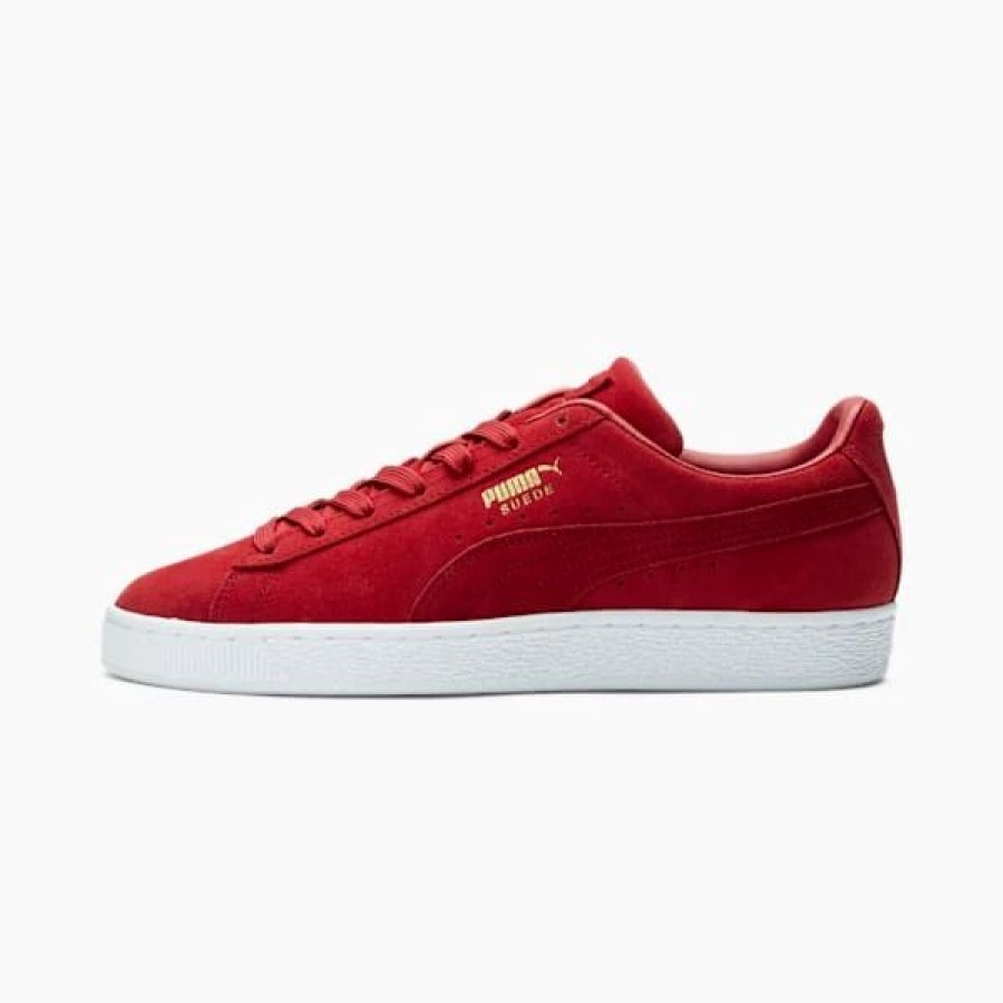 Shoes * | Suede Classic Tones Men'S Sneakers Tango Red -Puma Team Gold