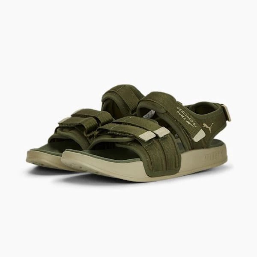 Shoes * | Puma Leadcat City Sandals Green Moss-Birch Tree