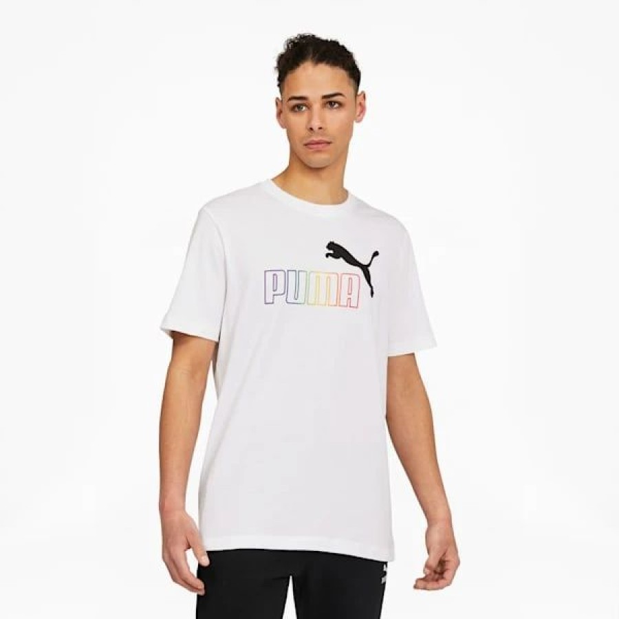 Clothing * | Rainbow Logo Graphic Men'S Tee Puma White