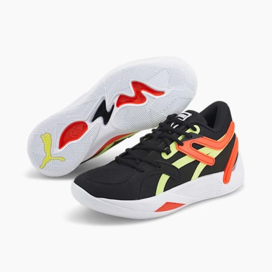 Shoes * | Trc Blaze Court Basketball Shoes Puma Black-Cherry Tomato