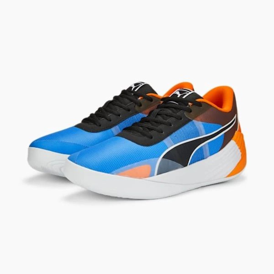 Shoes * | Puma Fusion Nitro Team Basketball Shoes Bluemazing-Vibrant Orange