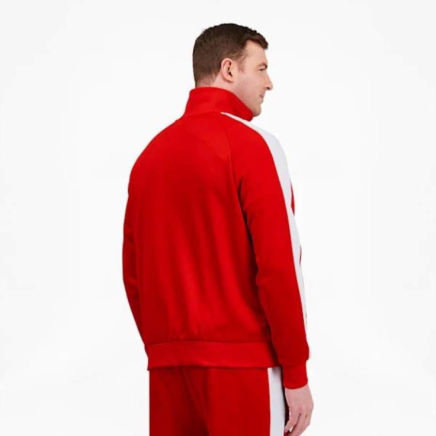 Clothing * | Iconic T7 Men'S Track Jacket Bt High Risk Red-Puma White