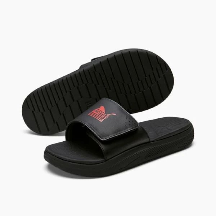 Shoes * | Puma X Tmc Softride Slides Puma Black-High Risk Red