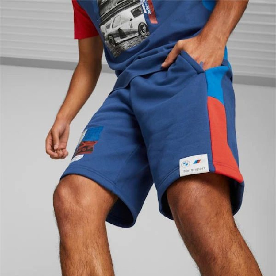 Sports * | Puma Bmw M Motorsport Men'S Graphic Shorts Pro Blue-M Color