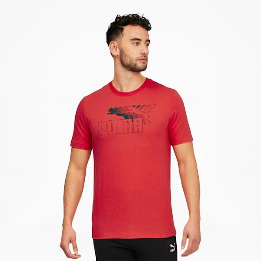 Clothing * | Puma Logo Repeat Graphic Men'S Tee High Risk Red