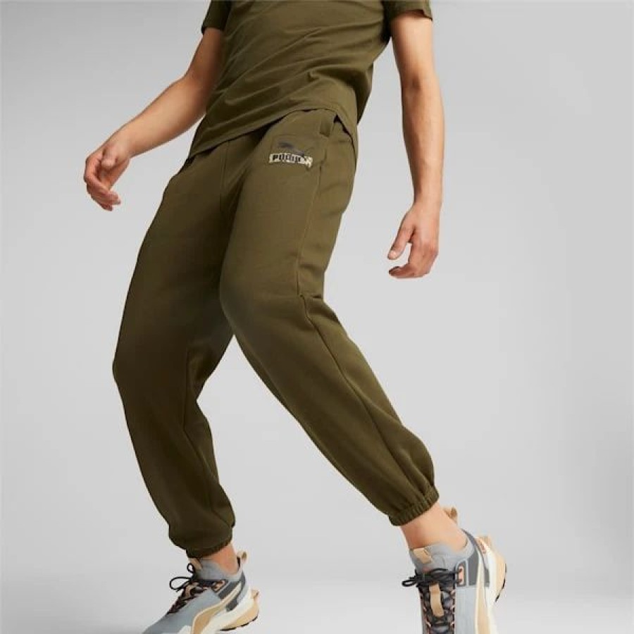 Clothing * | Puma Brand Love Men'S Sweatpants Deep Olive