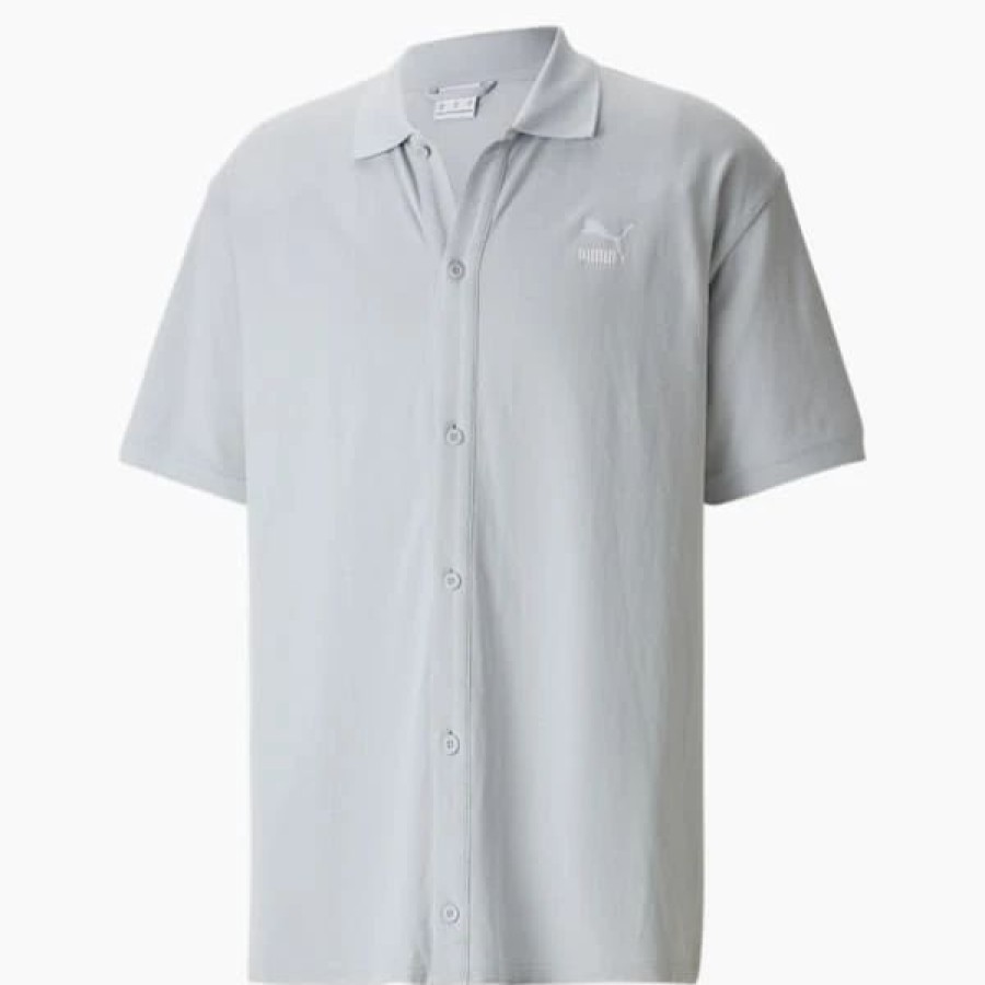 Clothing * | Puma Classics Polo Men'S Shirt Platinum Gray