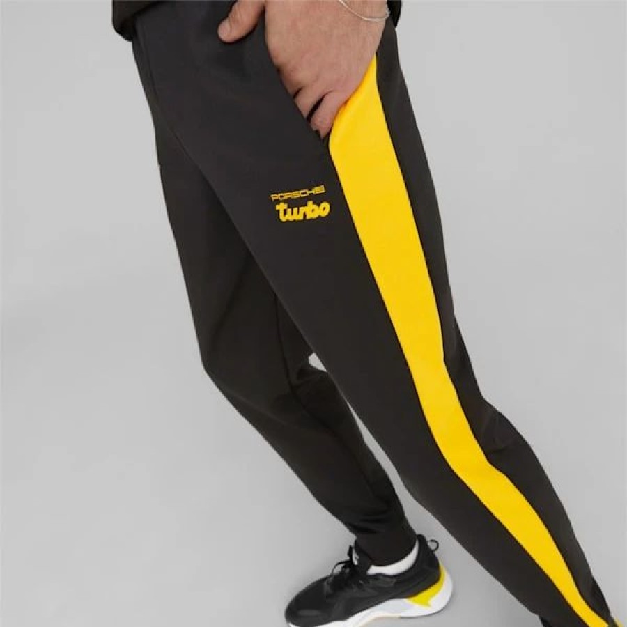 Sports * | Porsche Legacy Mt7 Men'S Track Pants Puma Black-Lemon Chrome