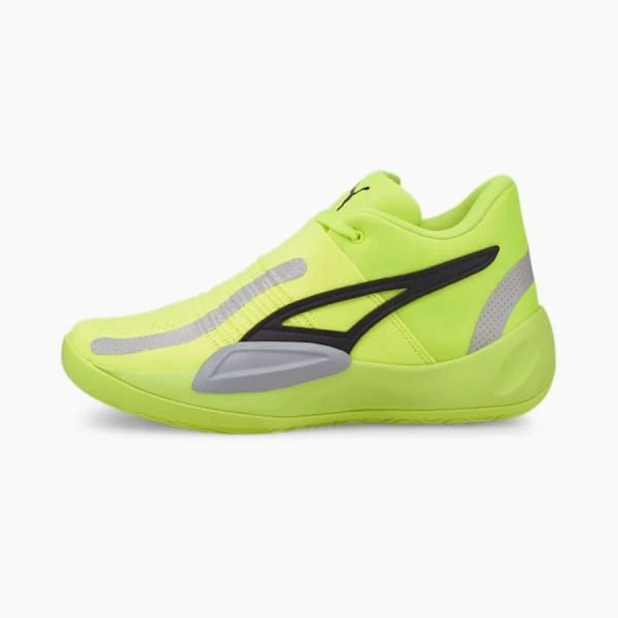 Shoes * | Puma Rise Nitro Men'S Basketball Shoes Lime Squeeze-Harbor Mist