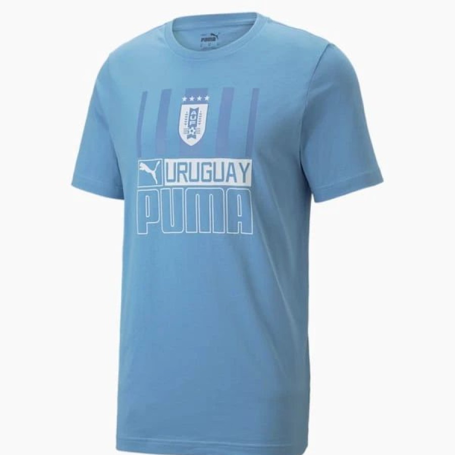 Sports * | Uruguay Soccer Ftblcore Men'S Tee Silver Lake Blue-Puma White