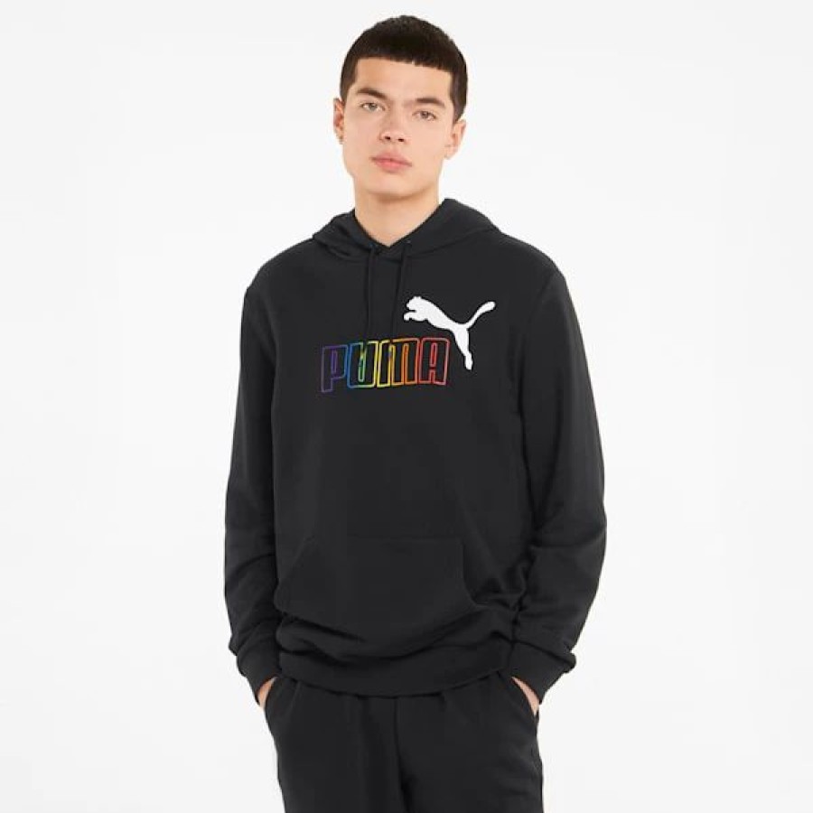 Clothing * | Essentials+ Rainbow Men'S Hoodie Puma Black