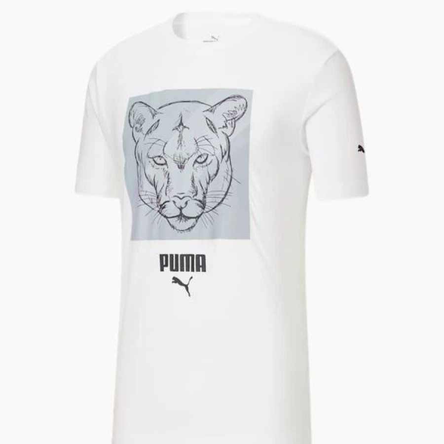 Clothing * | Wild Cat Graphic Men'S Tee Puma White