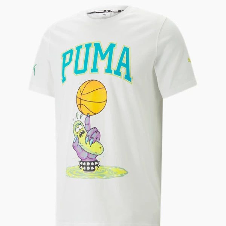 Sports * | Puma X Rick And Morty Pickle Rick Men'S Basketball Tee Puma White : Sold Out