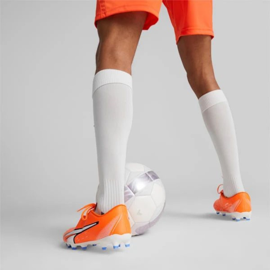 Shoes * | Ultra Play Fg/Ag Men'S Soccer Cleat Ultra Orange-Puma White-Blue Glimmer