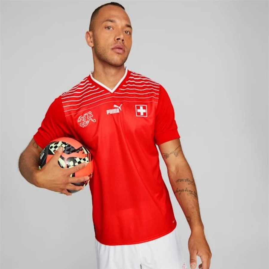 Sports * | Switzerland Home '22/'23 Men'S Replica Jersey Puma Red-Puma White