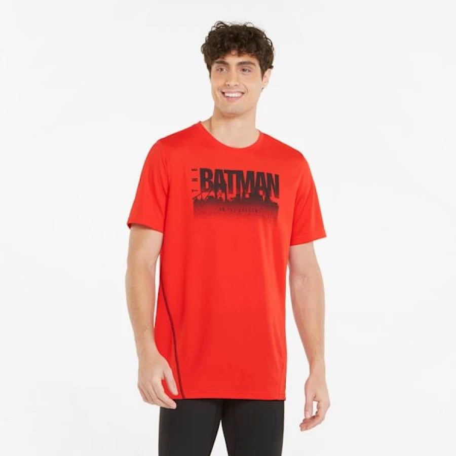 Sports * | Puma X Batman Perforated Men'S Training Tee Fiery Red : Sold Out