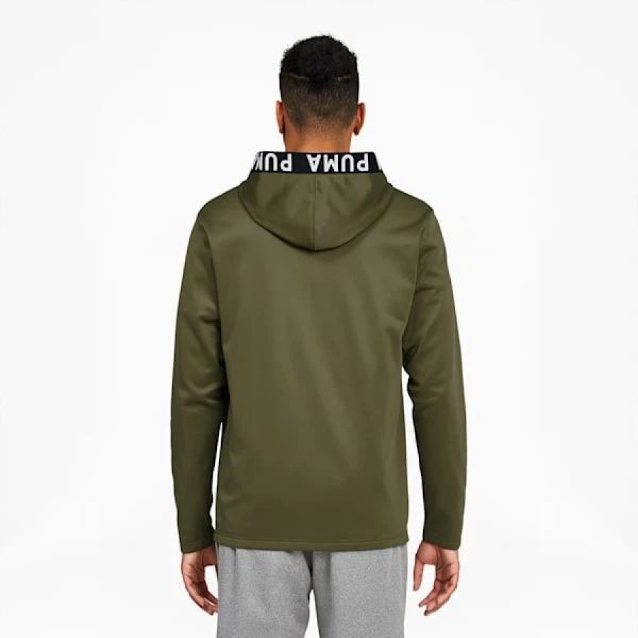 Clothing * | Puma Train Pwr Fleece Fz Men'S Hoodie Dark Green Moss