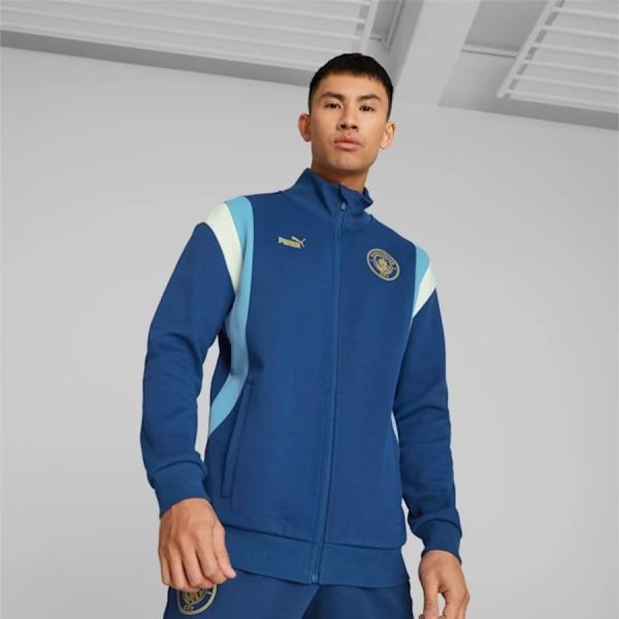 Clothing * | Puma Manchester City Chinese New Year Track Jacket Blazing Blue-Team Light Blue