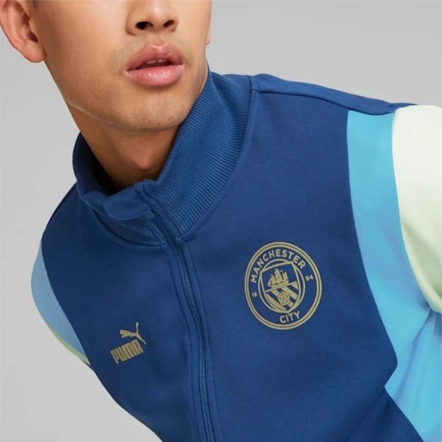 Clothing * | Puma Manchester City Chinese New Year Track Jacket Blazing Blue-Team Light Blue