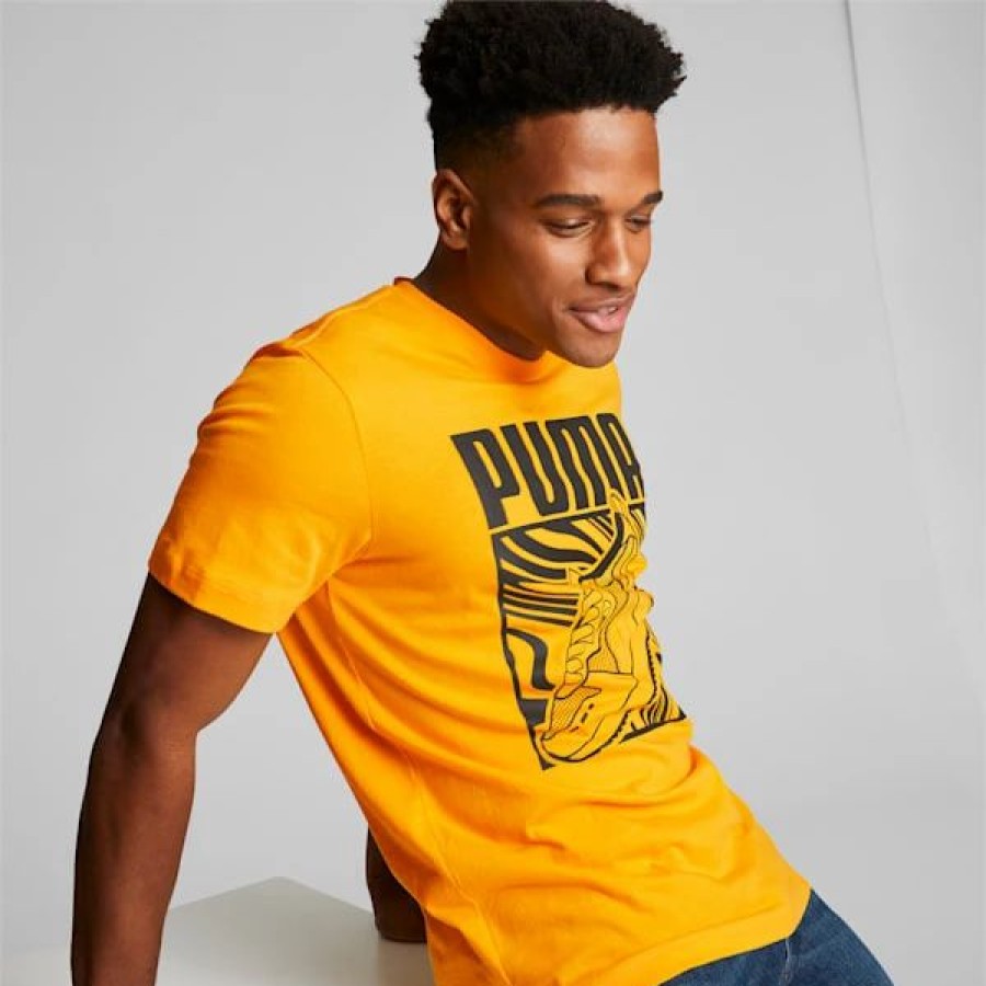 Clothing * | Puma Rider Comic Men'S Logo Tee Sun Stream