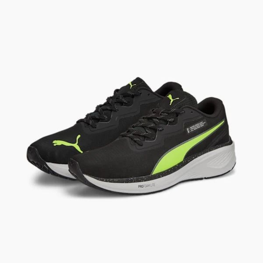 Shoes * | Aviator Profoam Sky Winter Running Shoes Puma Black-Lime Squeeze