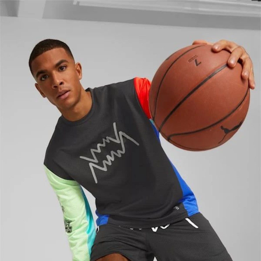 Sports * | Inside Cut Men'S Long Sleeve Basketball Tee Puma Black